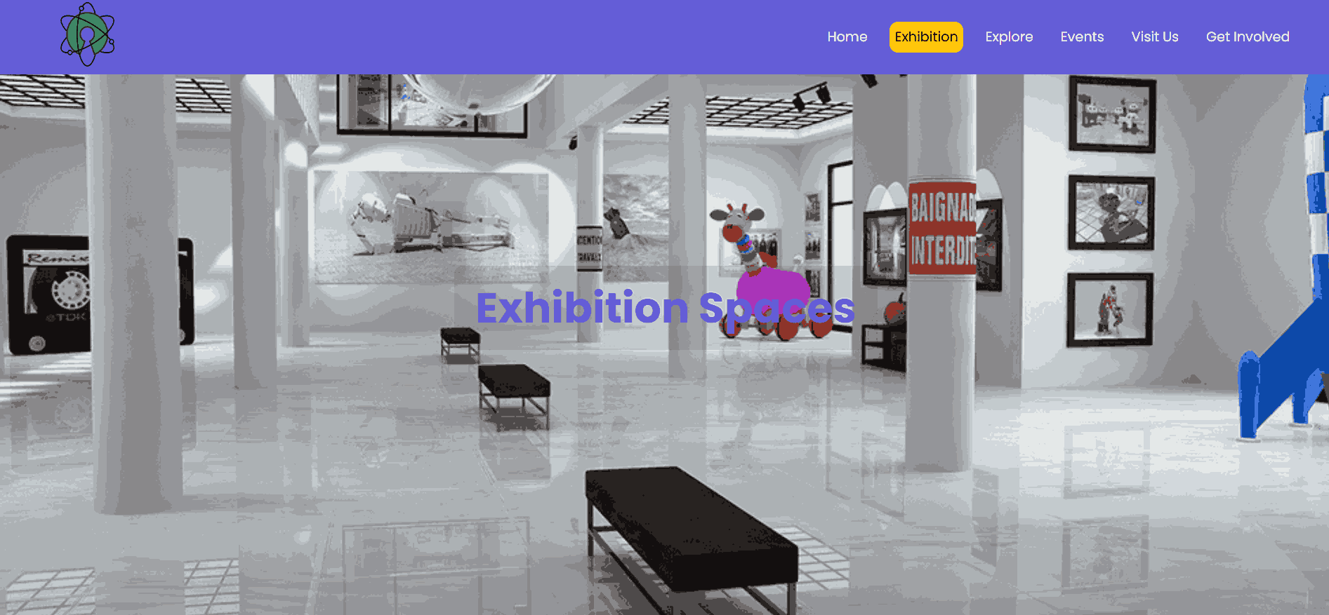 Screenshot of museum website from semester project